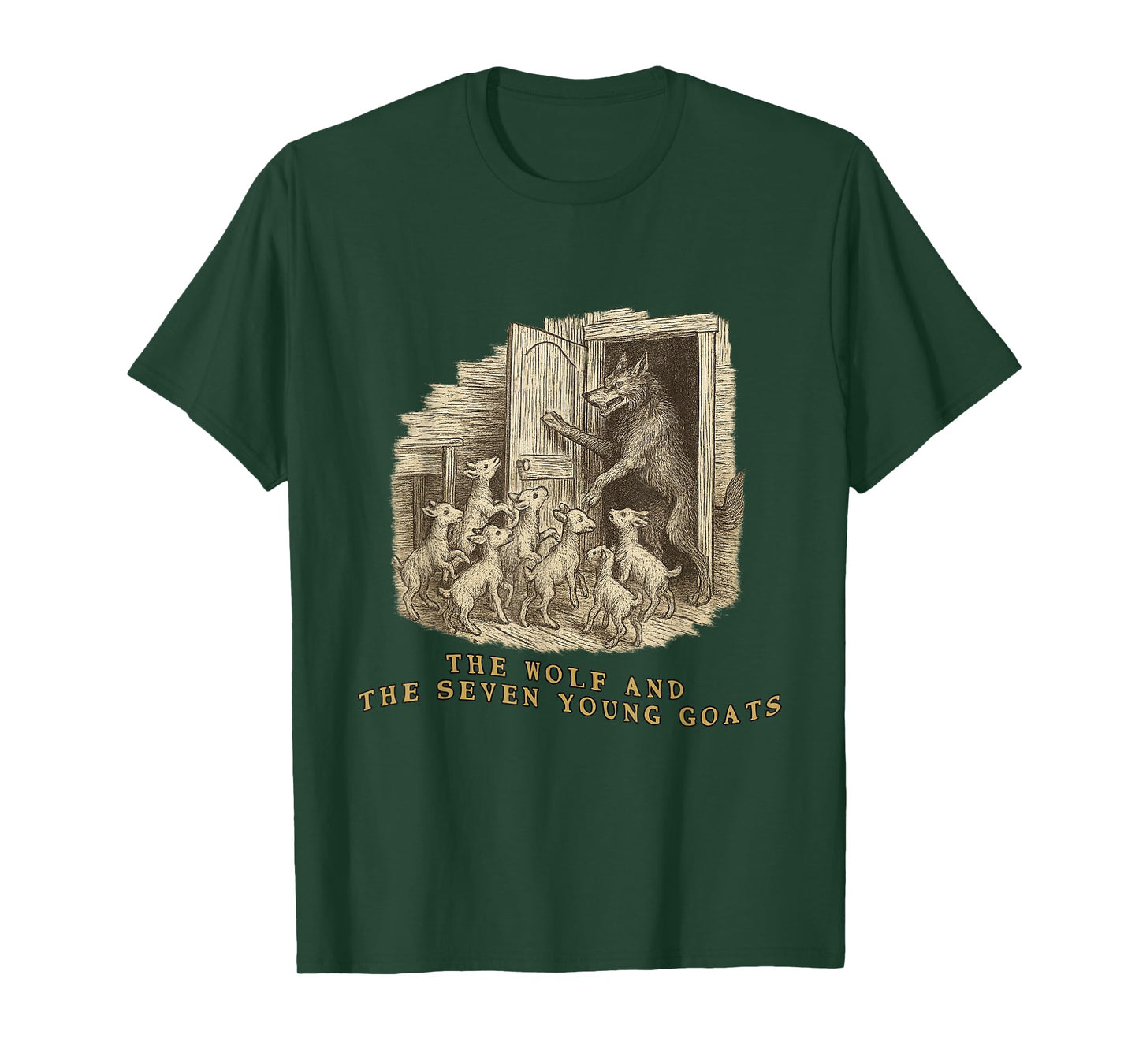The Wolf and the Seven Young Goats Classic Fairy Tale T-Shirt