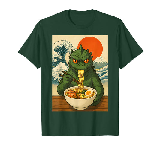 Funny Kaiju Monster Ramen Japanese Kawaii Anime Graphic T-Shirt