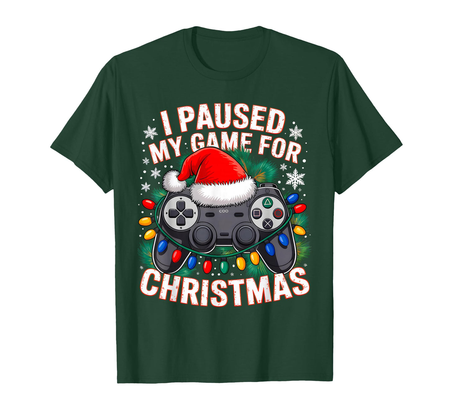 Paused My Game Christmas Gamer Xmas Men Boys Kids Youth Teen T-Shirt