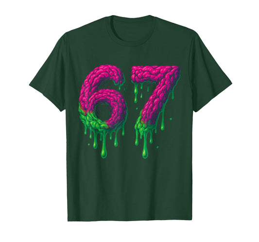 67 Six Seven 6-7 Toxic Brain Drip - Funny Kids Brainrot Meme T-Shirt