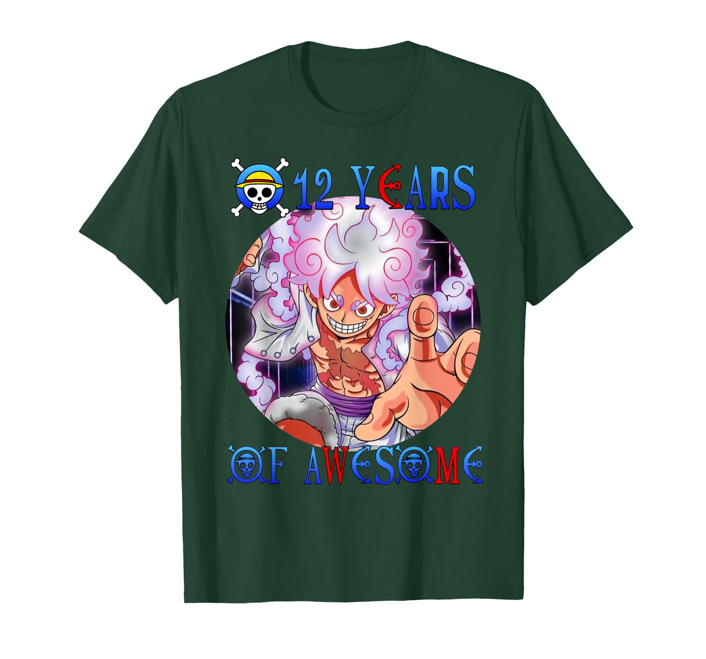 12 Years Of Awesome 12th Birthday Anime Birthday Theme T-Shirt