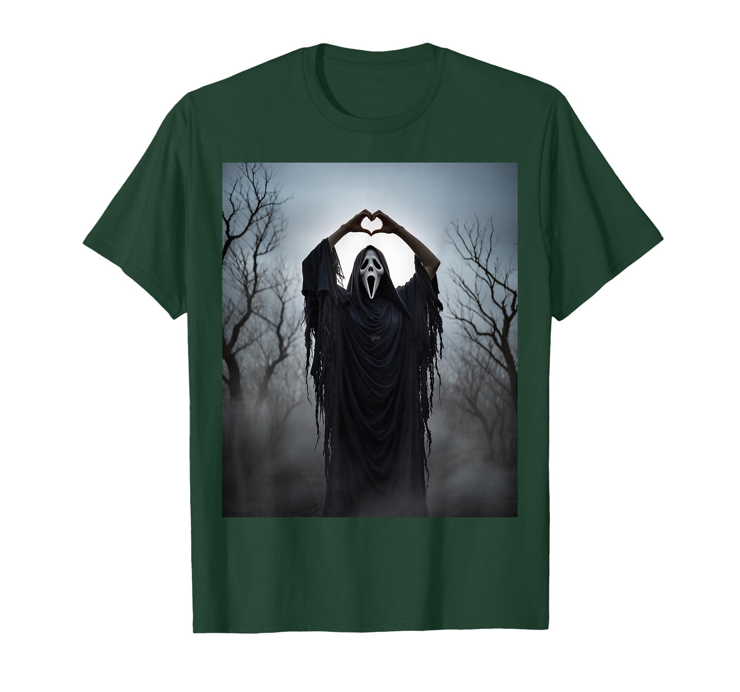 Ghost Heart Hands Scary Face Horror Poster Halloween 2025 T-Shirt