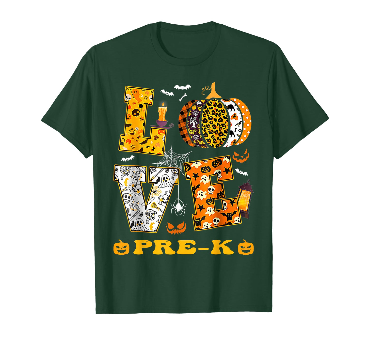 LOVE Pre-K Pumpkin Teacher Student Halloween Costume T-Shirt