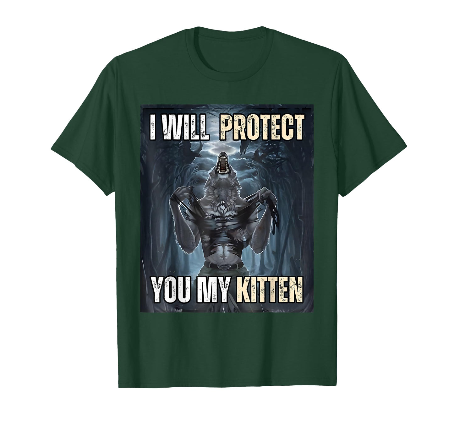 I'll protect you my kitten T-Shirt, Small, Black