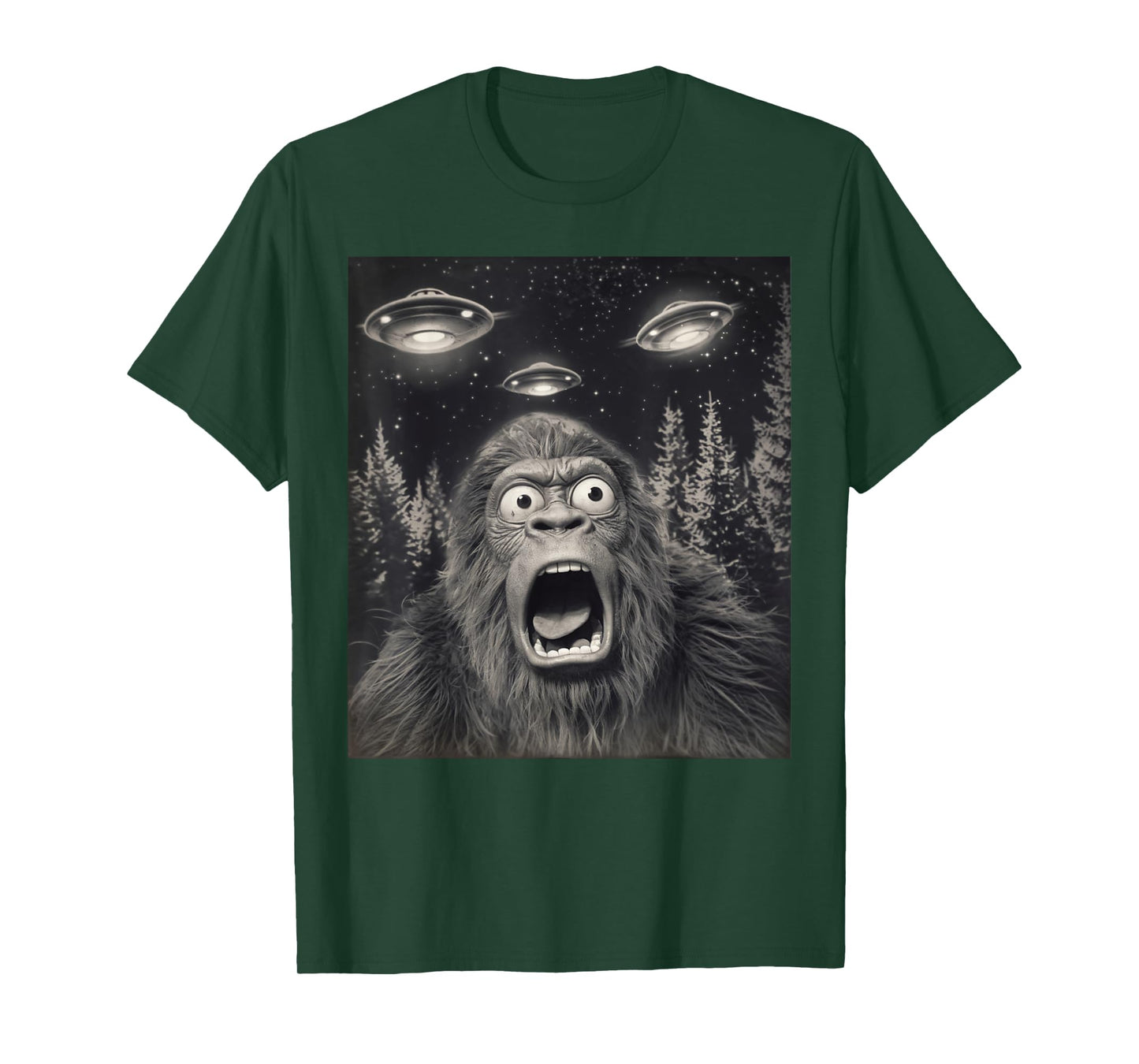 Bigfoot UFO | Funny Invasion Meme Alien Sasquatch UFO Selfie T-Shirt