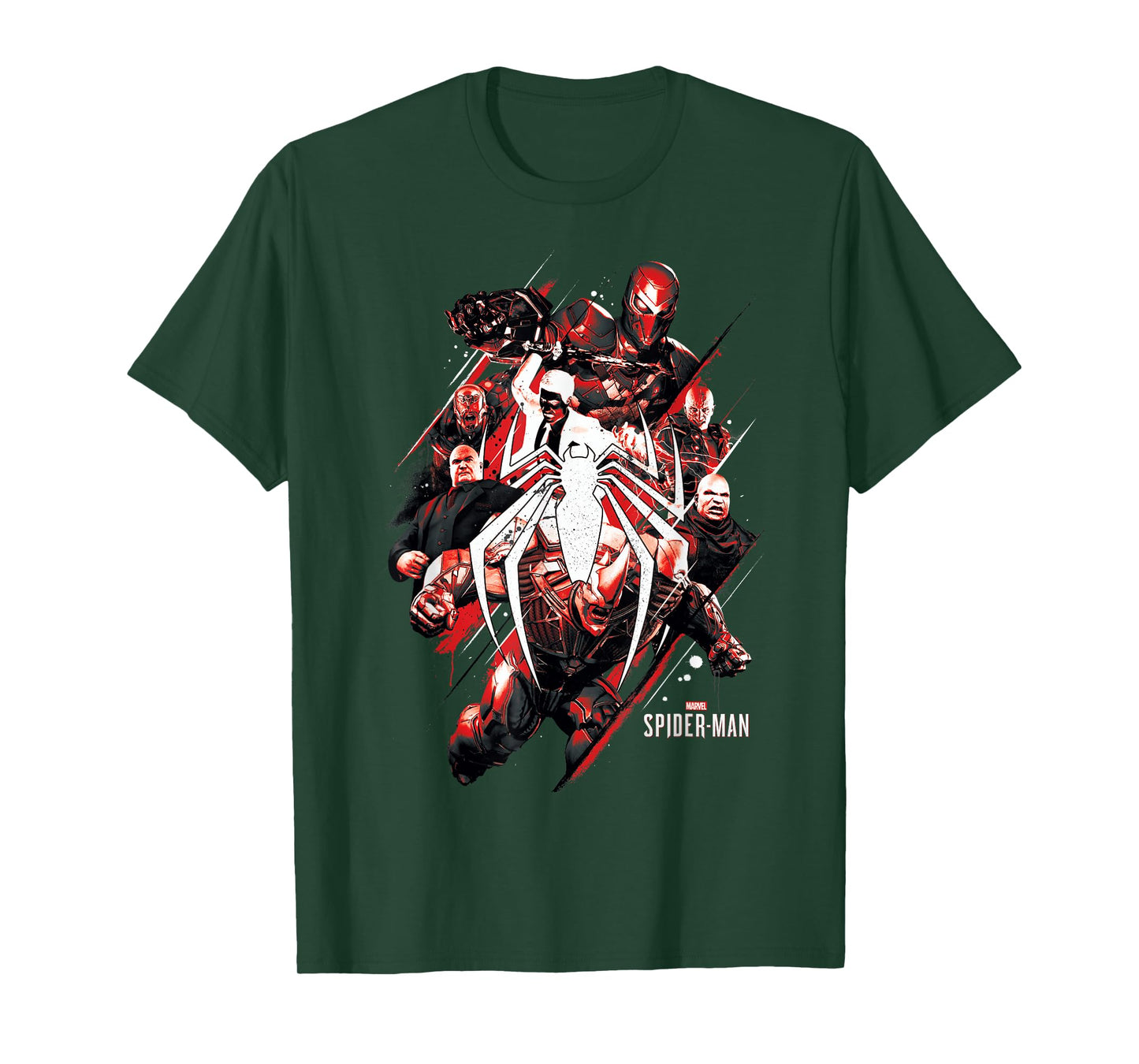Marvel Spider-Man Game Villains Around Logo Graphic T-Shirt T-Shirt