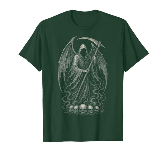 Grim Reaper Skeleton Goth Gothic Horror Skull Alt Aesthetic T-Shirt