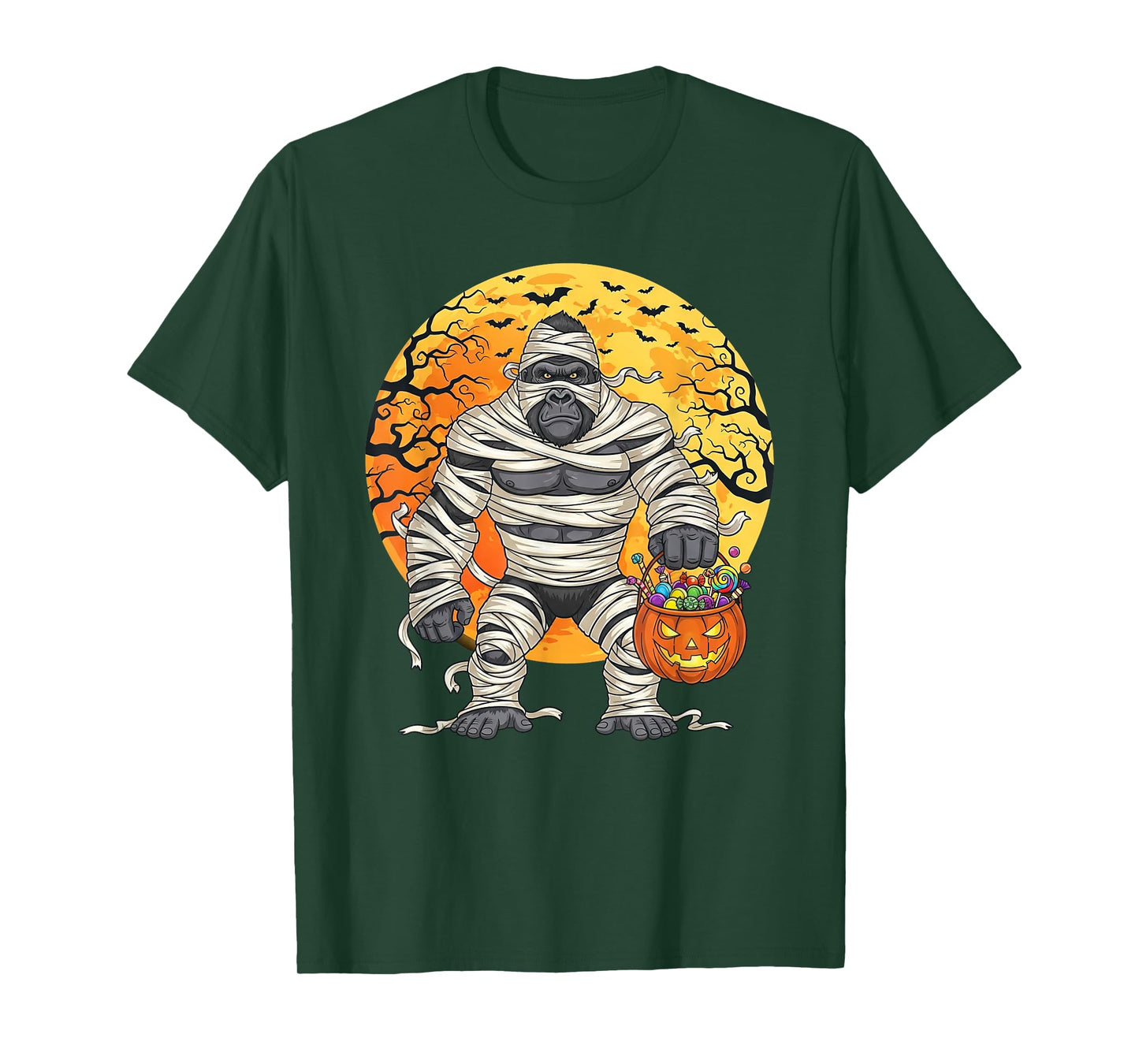 Halloween Gorilla Mummy Trick or Treat Spooky T-Shirt