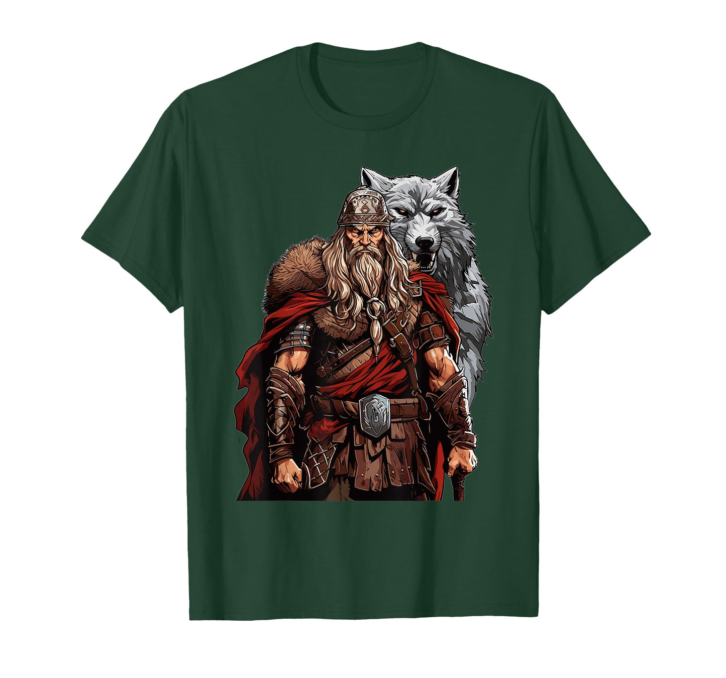Viking Warrior With Wolf Norse Mythology T-Shirt