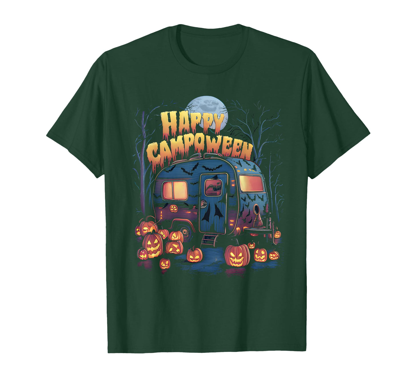 Happy Camp-O-Ween Halloween Camping Ghosts and Campfires T-Shirt