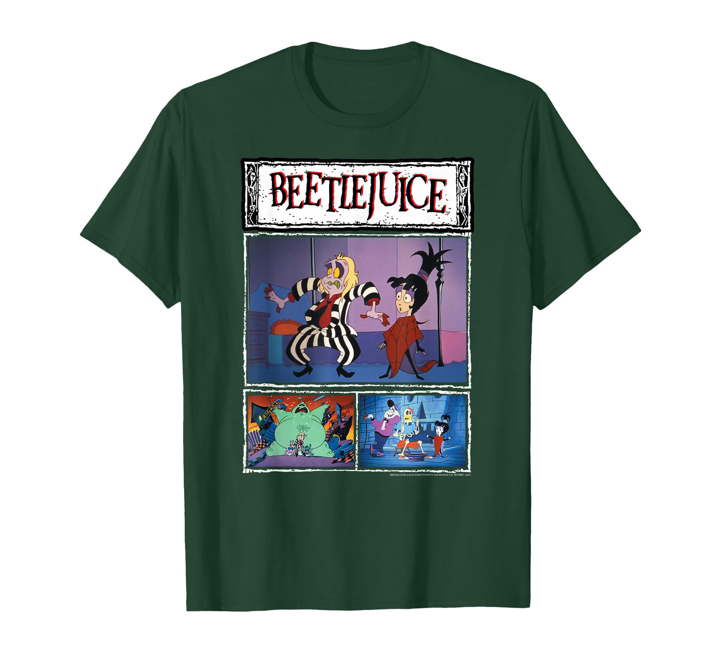 Beetlejuice Animated Scenes Beetlejuice & Lydia Cartoon T-Shirt