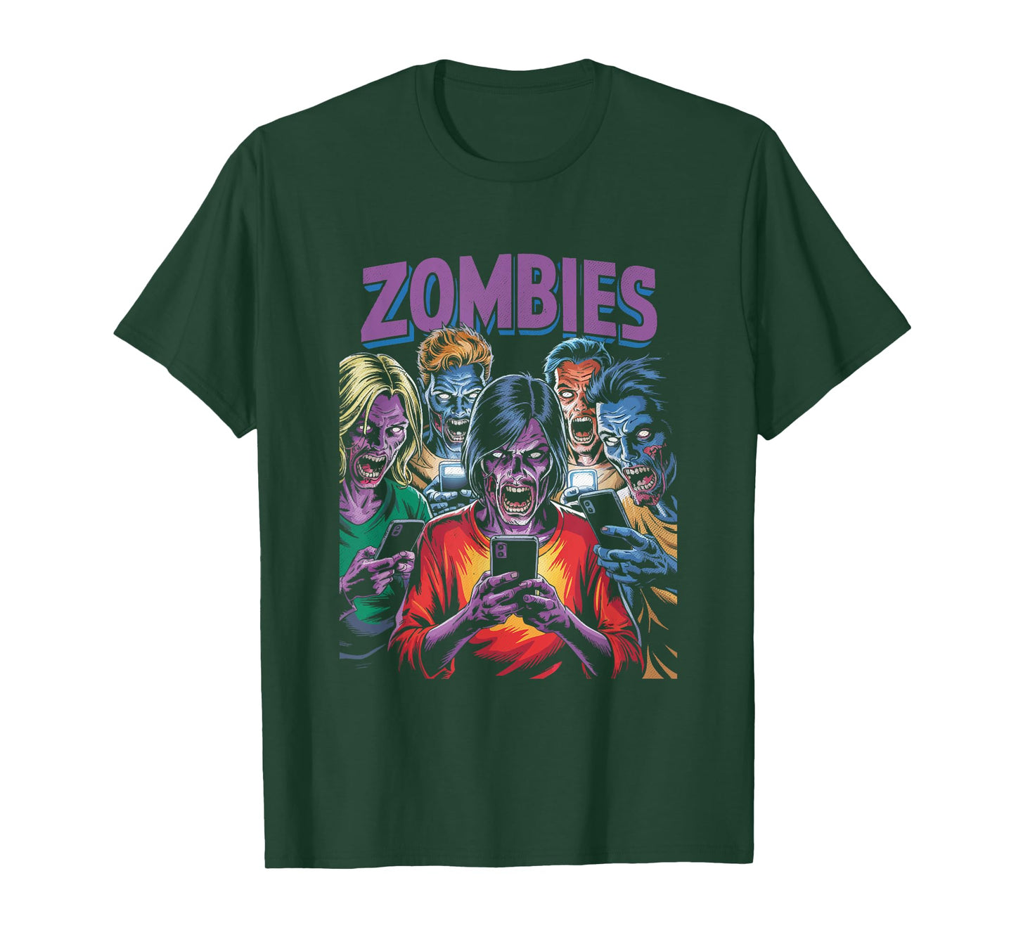 Cell Phone Zombies Funny Pop Culture T-Shirt