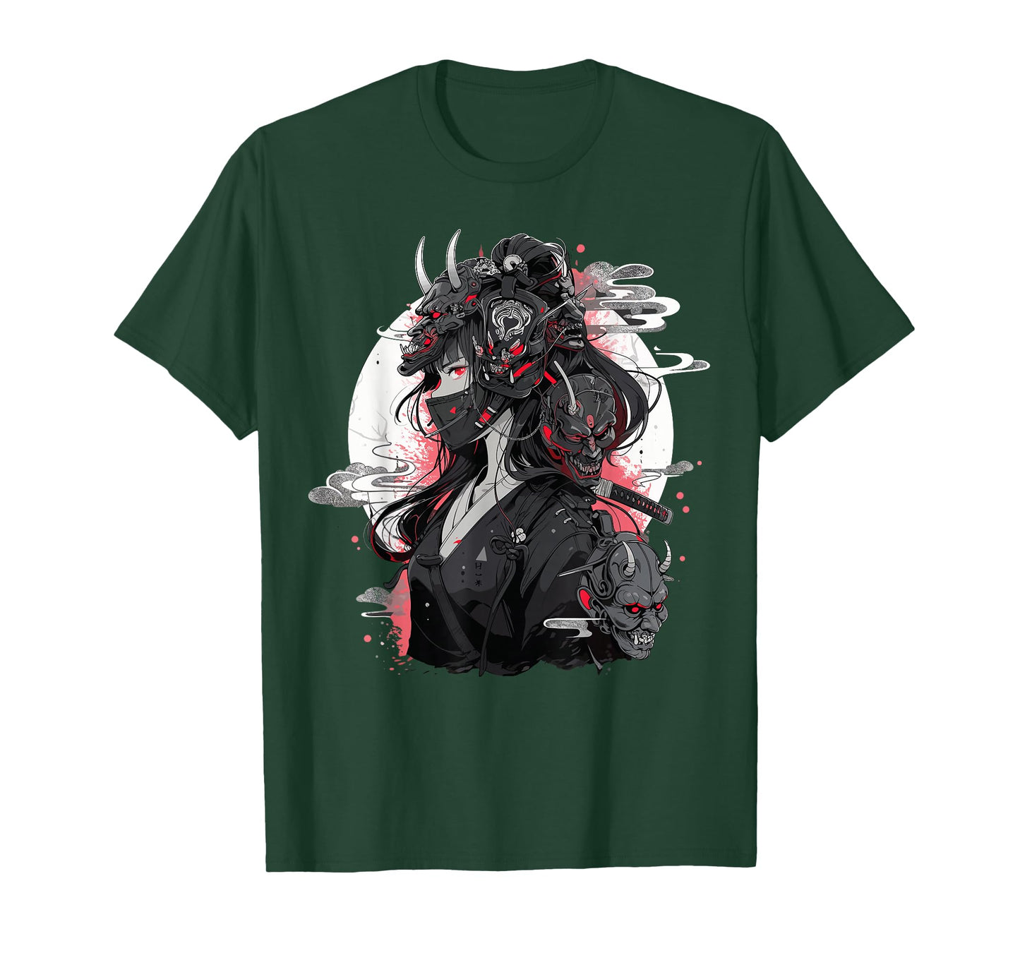 Anime Girl Gothic Waifu Japanese Kawaii Otaku Oni Mask T-Shirt