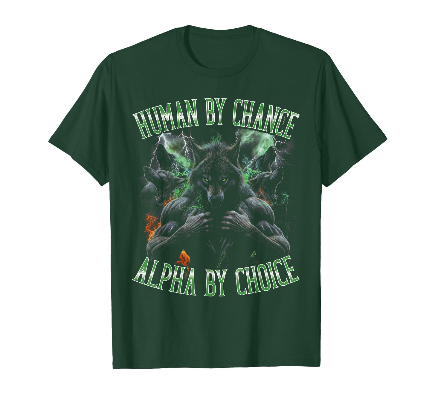 Human by Chance, Alpha by Choice Funny Bootleg Sigma Wolf T-Shirt