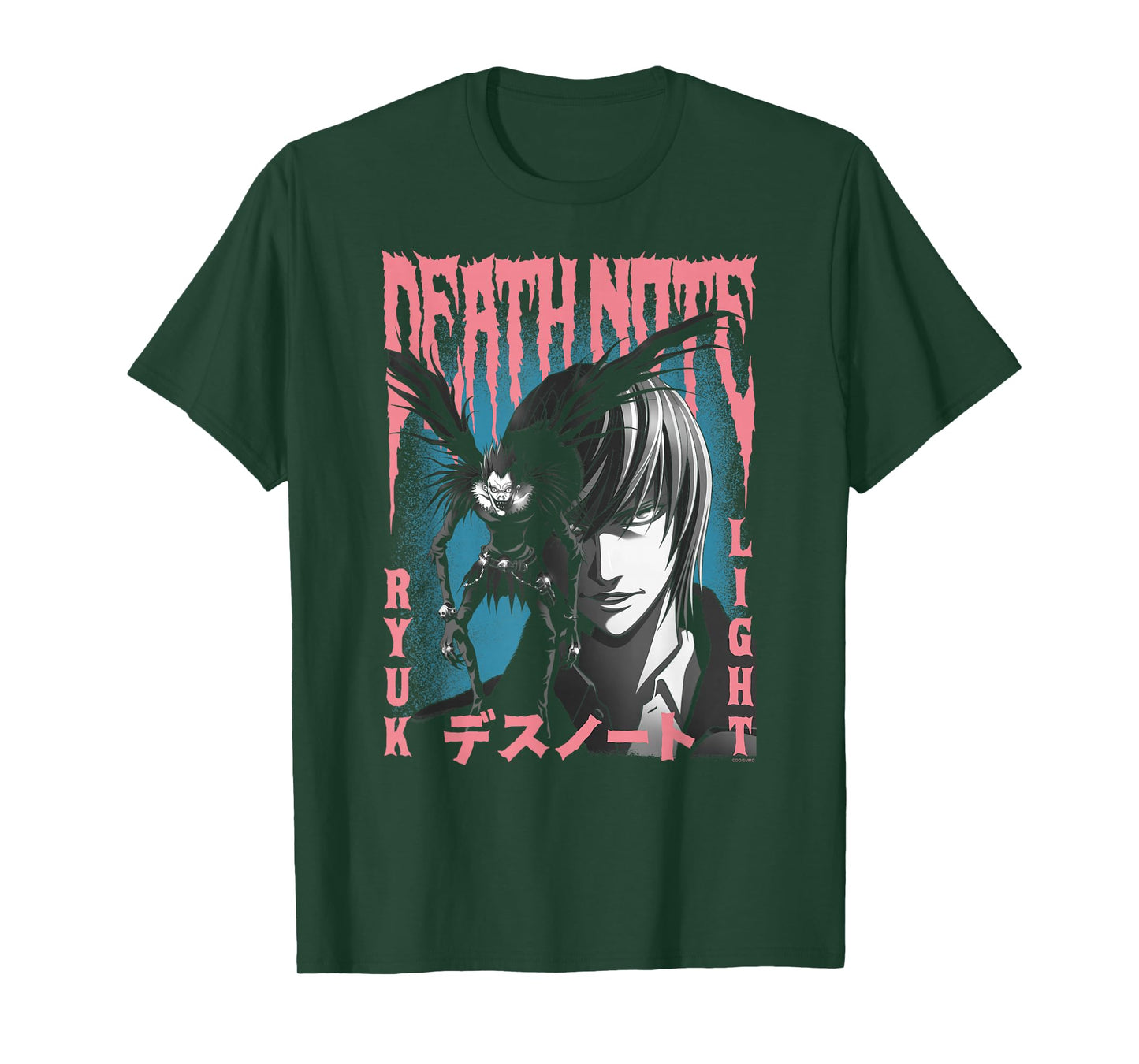 Death Note Pink and Blue Horror Poster Anime T-Shirt
