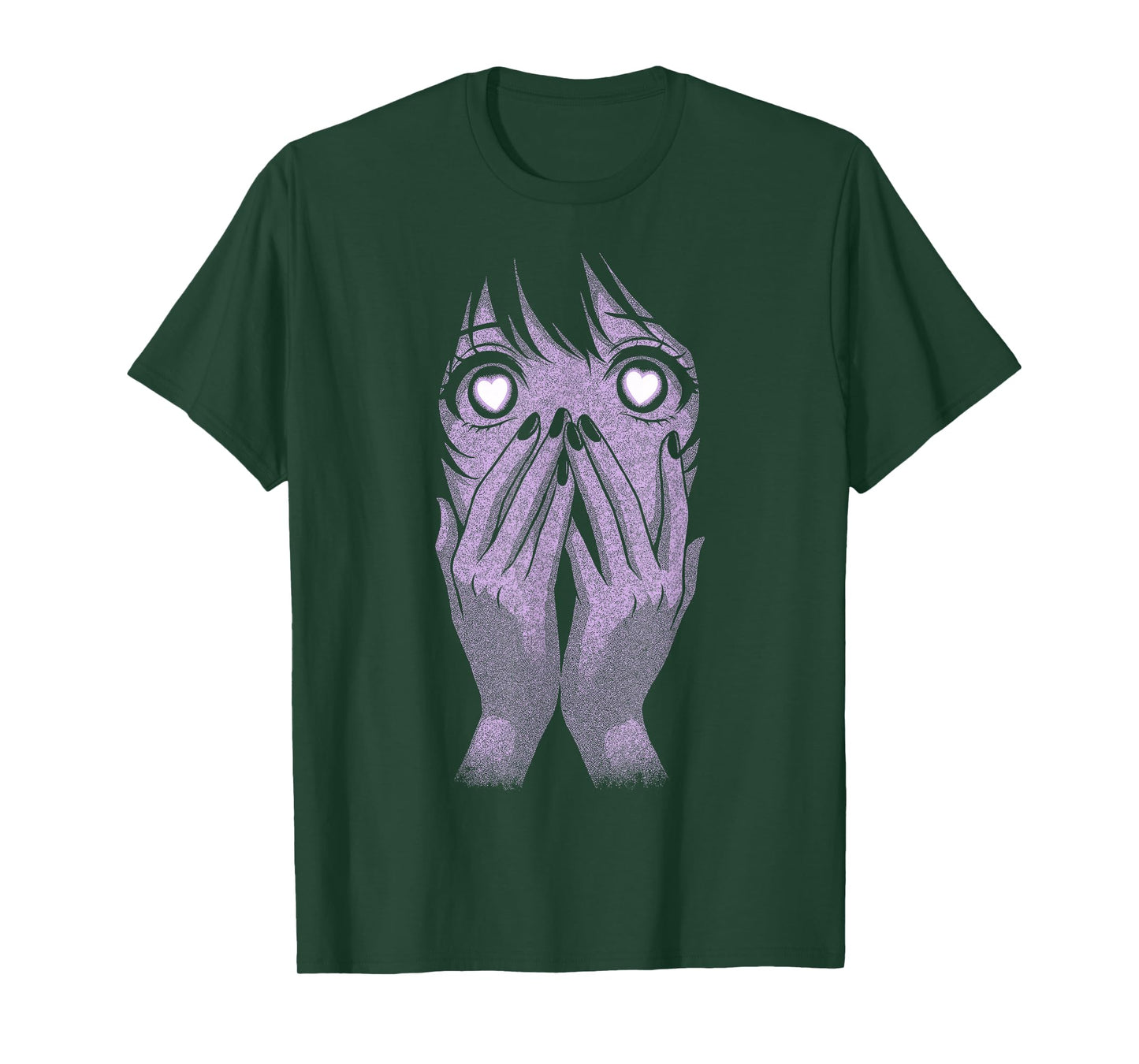 Anime Eyes Girl Hearts Manga Otaku Grunge Goth Alt Aesthetic T-Shirt