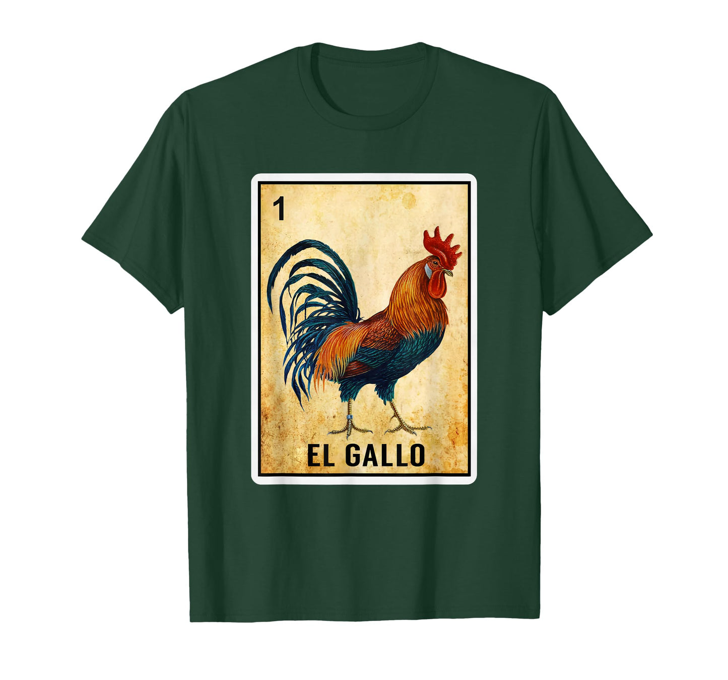 Mexican El Gallo Bingo Card Game Traditional Rooster Card T-Shirt