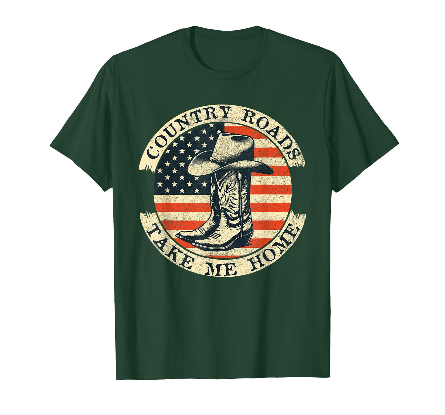 Country Roads Take Me Home Cowboy Western Virginia Retro T-Shirt
