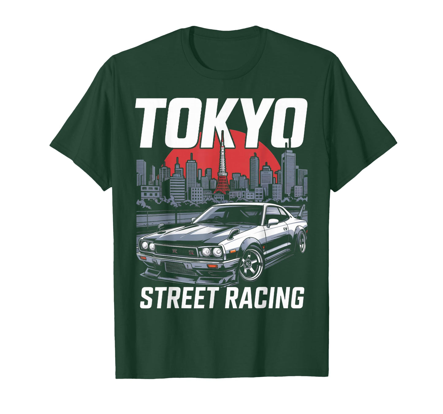 Street Racing Car Japanese Flag Japan Culture Tokyo Japan T-Shirt