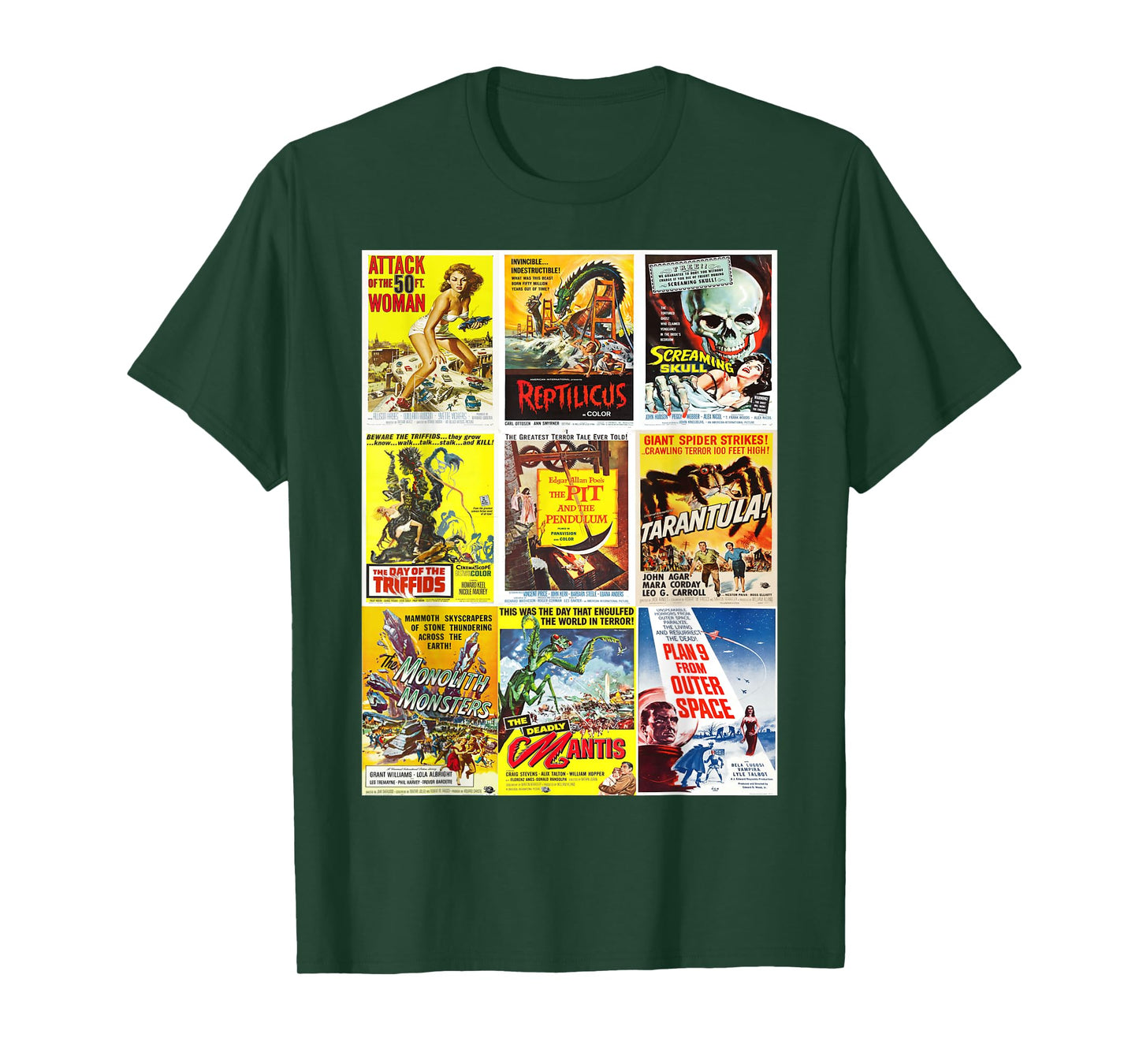 B Movie Poster Collection, Classic Sci-Fi Horror Monsters T-Shirt