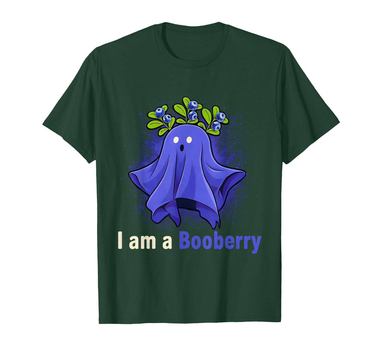 I Am a Booberry Funny Ghost Blueberry Halloween Pun T-Shirt