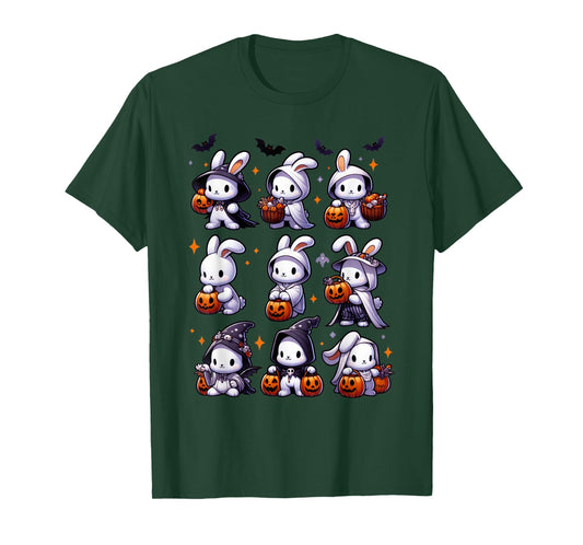 Cute Fall Bunny Ghost Costume Rabbit Lover Halloween T-Shirt