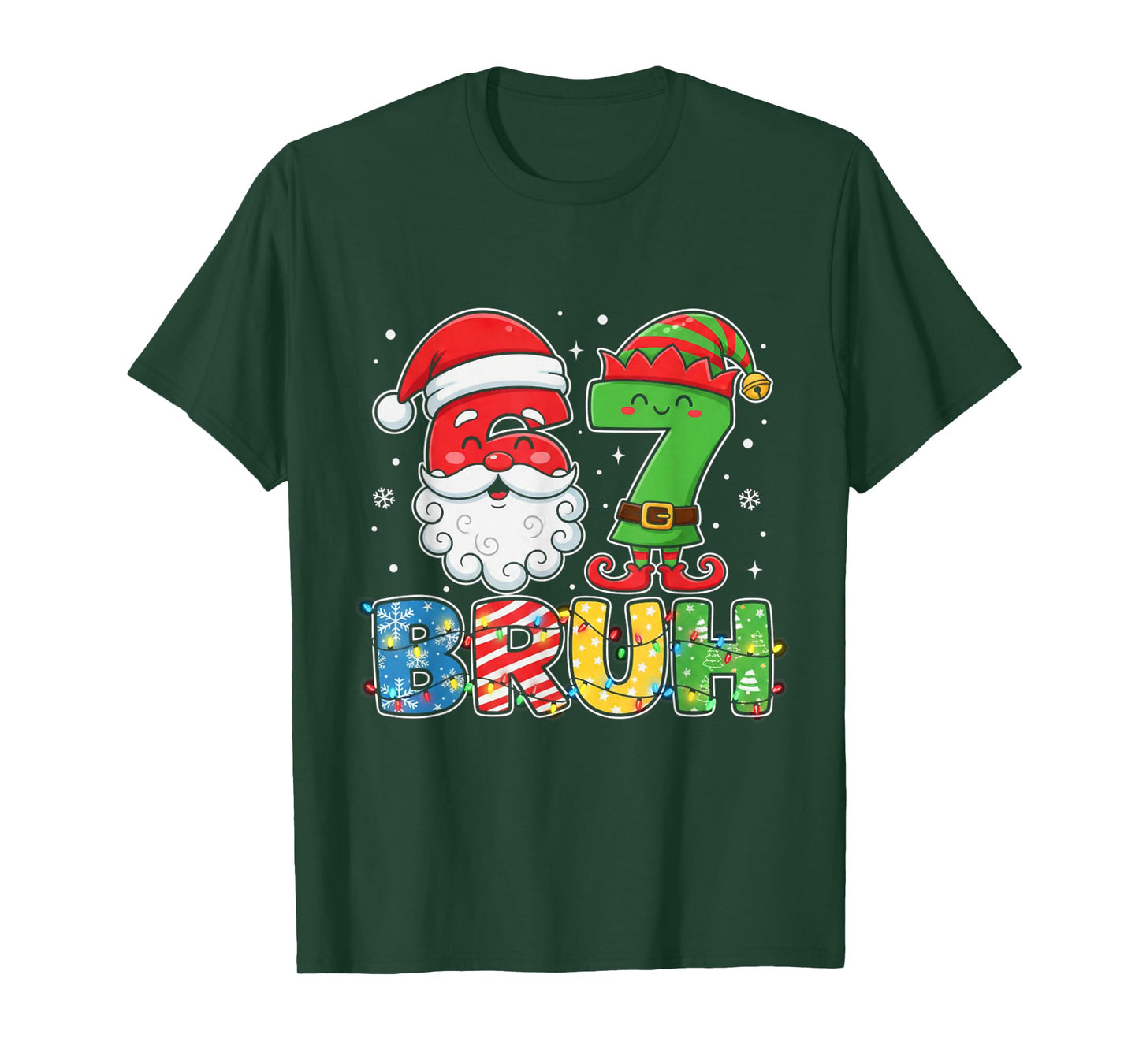 Funny Bruh 67 Six Seven Christmas 6 7 Meme Boy Girl Kids T-Shirt