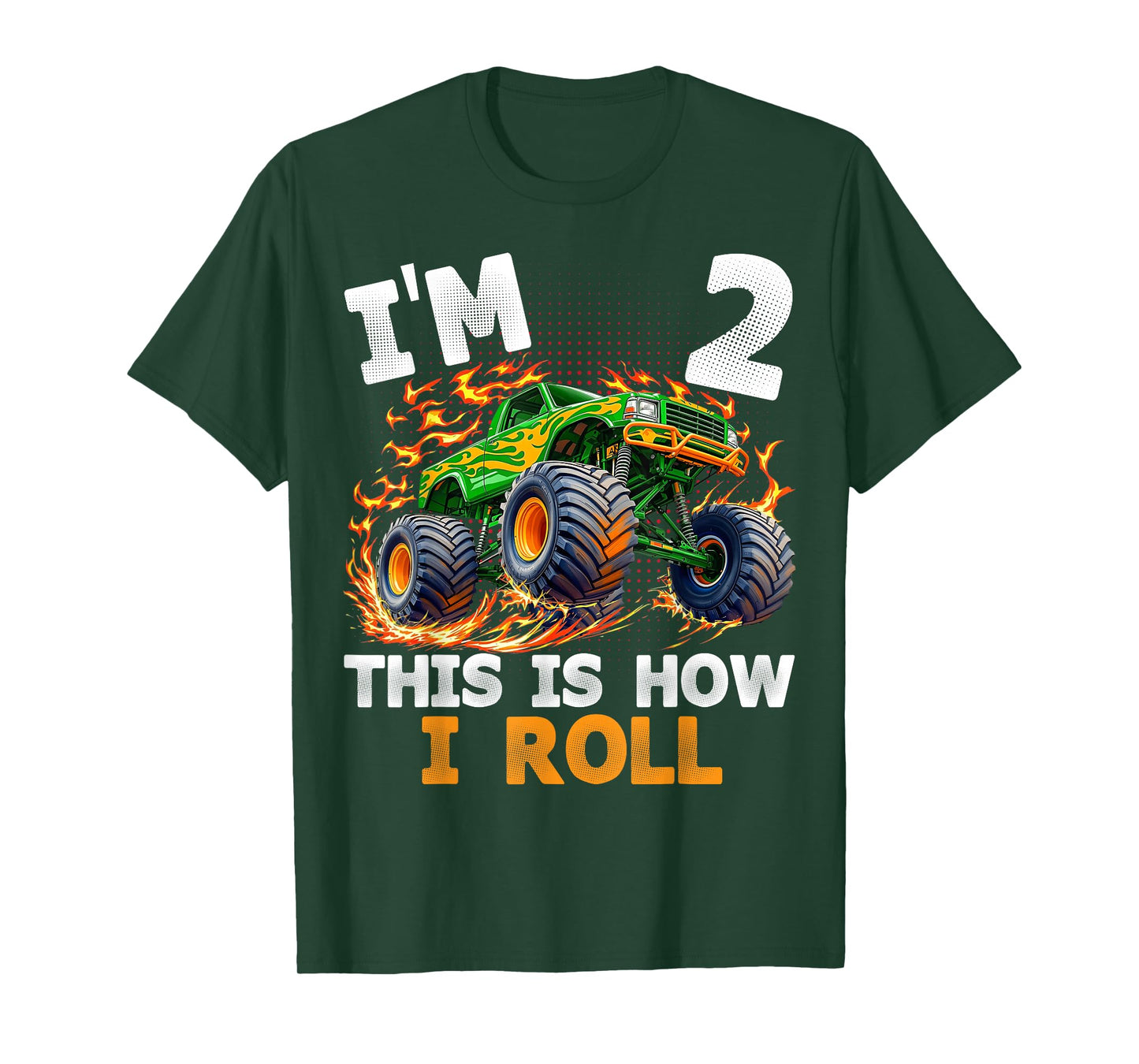 I'm 2 This is How I Roll Monster Truck 2nd Birthday Boys T-Shirt