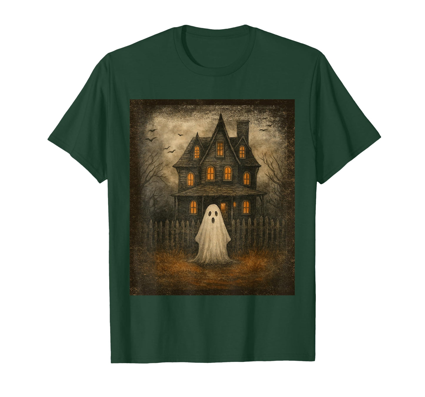 Vintage Ghost Boo Haunted House Halloween Costumes Boy Men T-Shirt