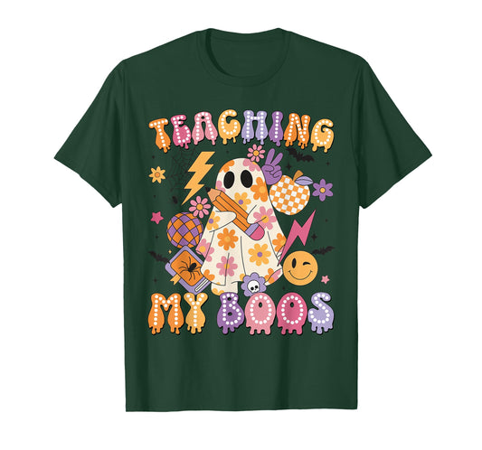 Teaching My Boos Ghost Halloween Costumes Teacher Men Women T-Shirt