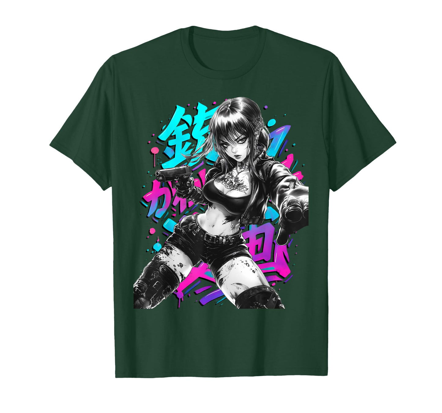 Anime Waifu Sketch Line Art Manga Graffiti Graphic T-Shirt