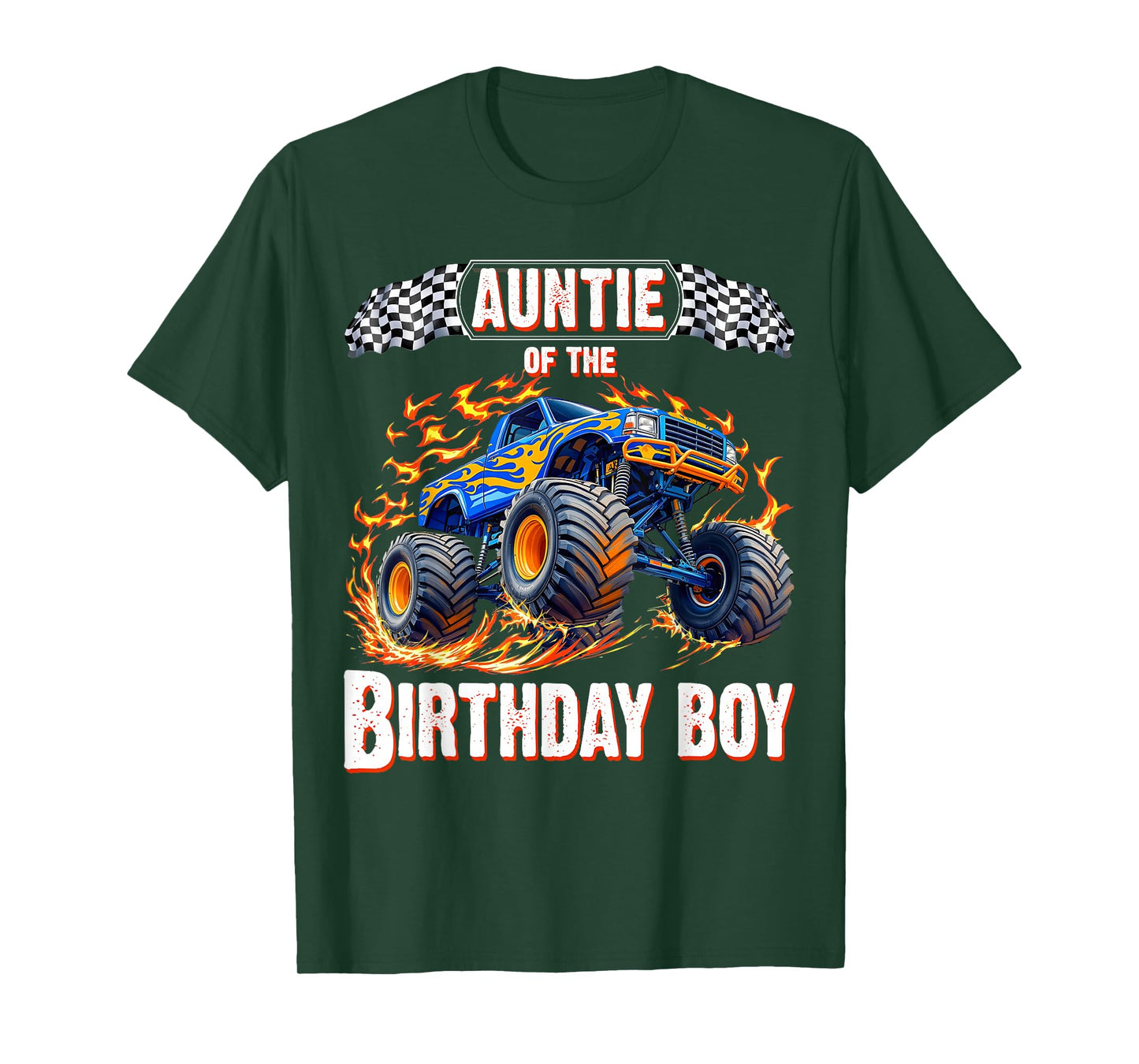 Auntie of the Birthday Boy Monster Truck Birthday T-Shirt