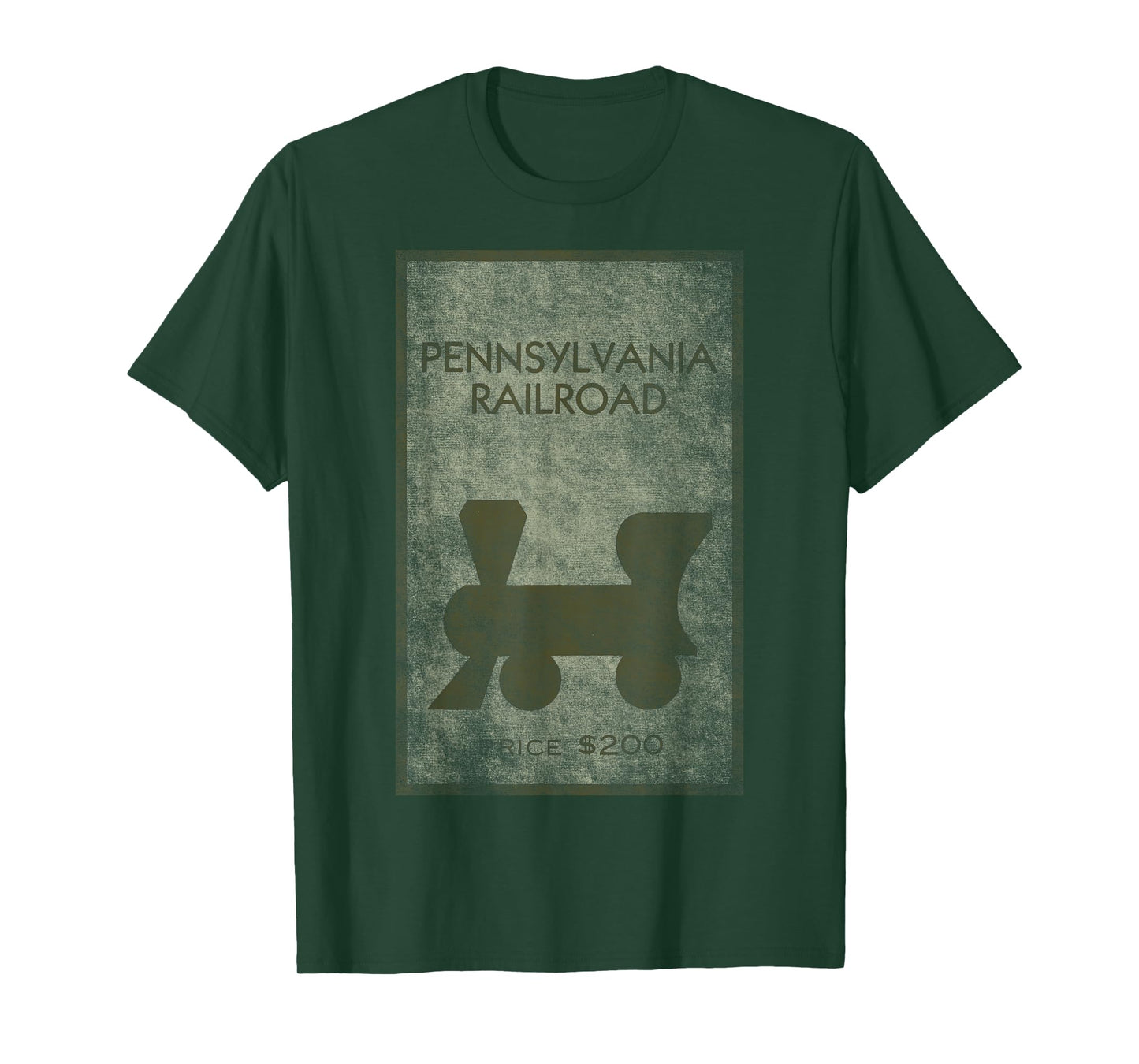 Monopoly Pennsylvania Railroad Property Distressed Poster T-Shirt