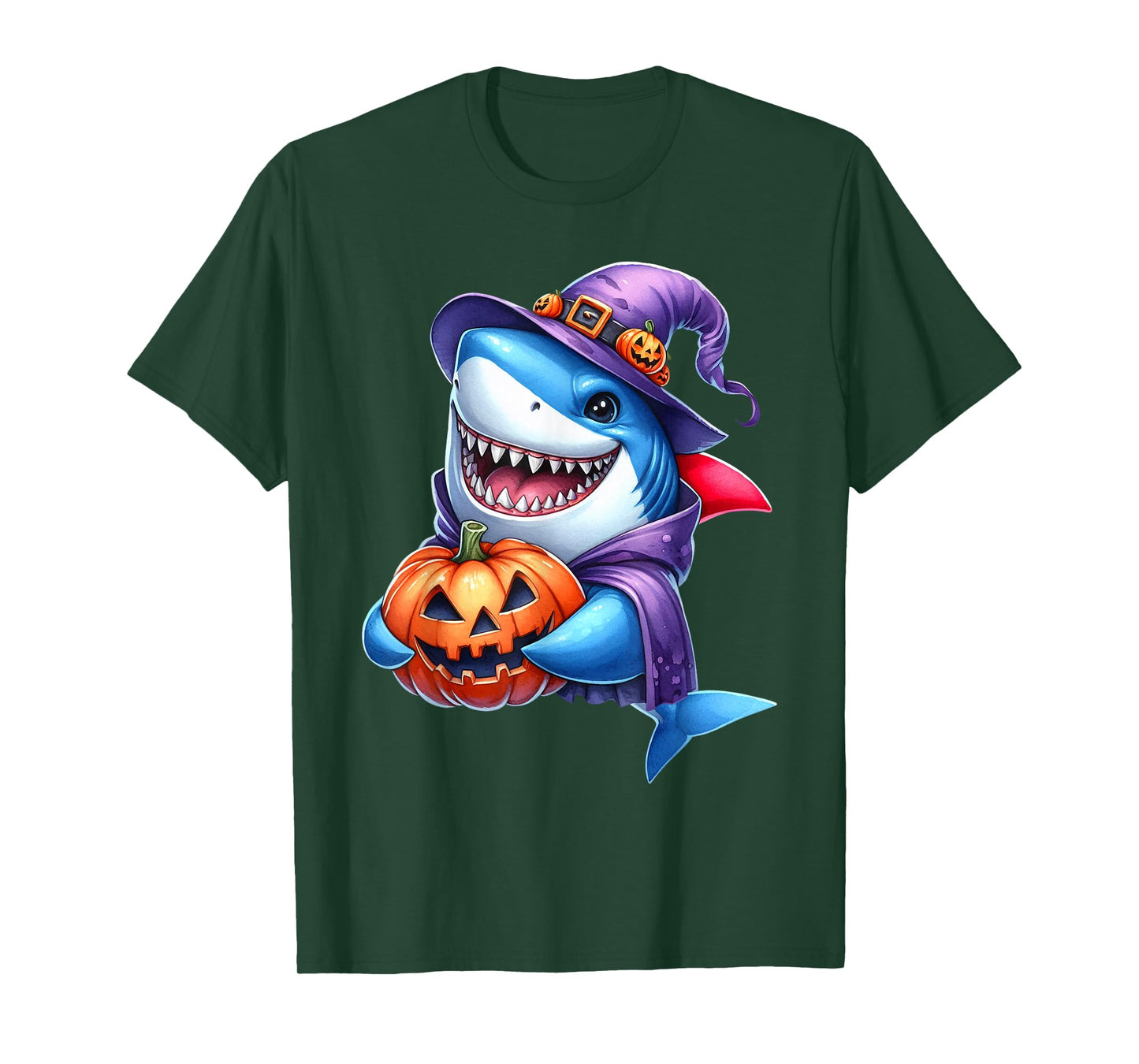 Shark Halloween Shark Lover Pumpkin Shark Halloween Boy Kids T-Shirt