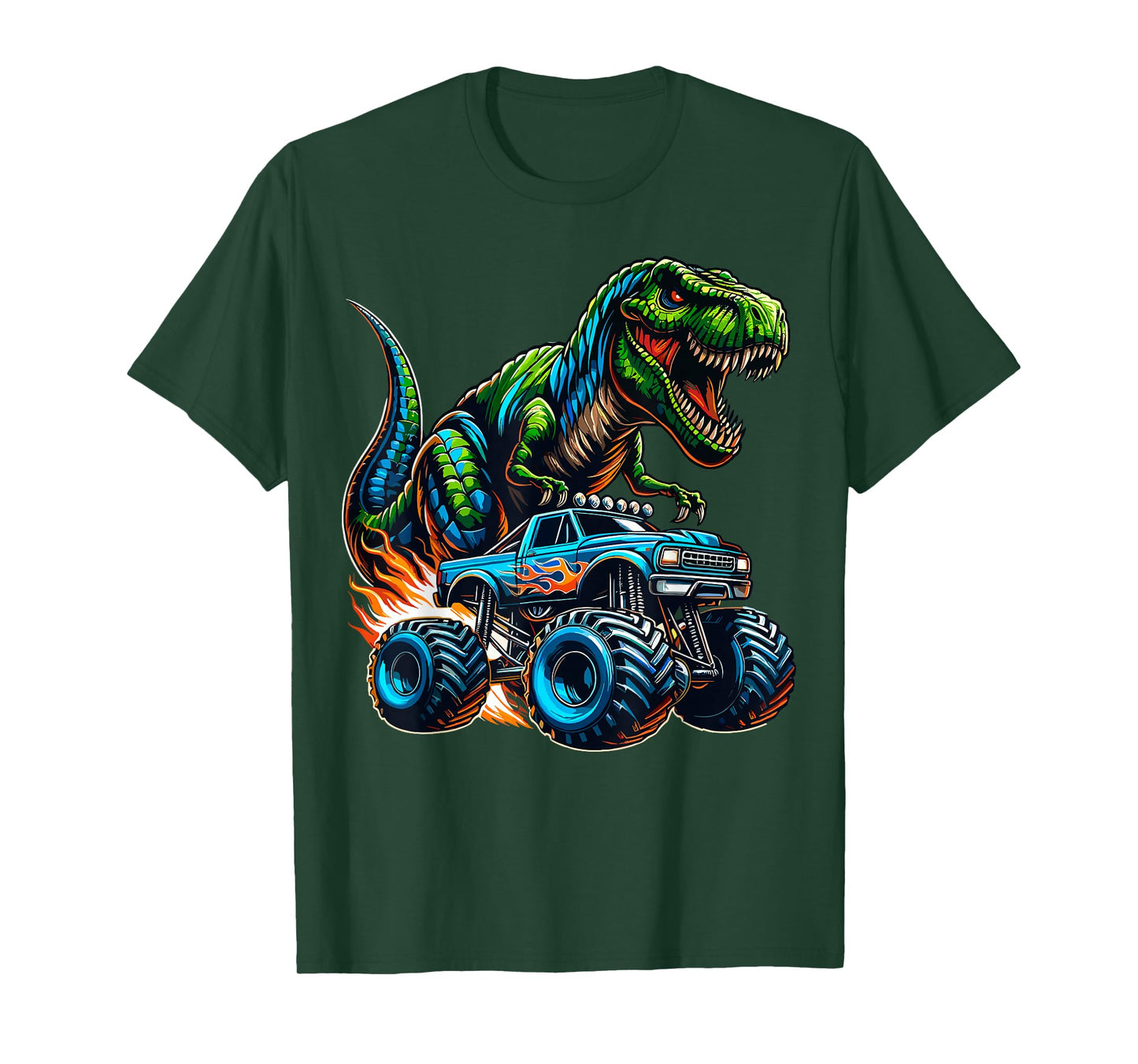 Monster Truck Boy Dinosaur Birthday Party Monster Truck T-Shirt