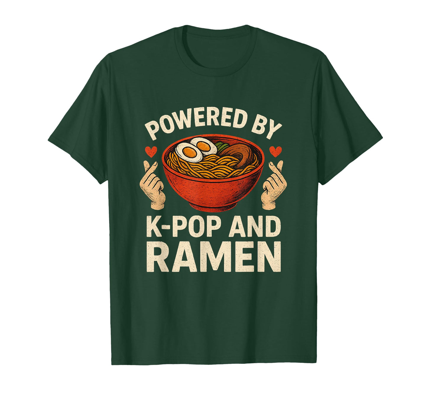 Powered by K Pop and Ramen Kpop Merch Merchandise Gift T-Shirt