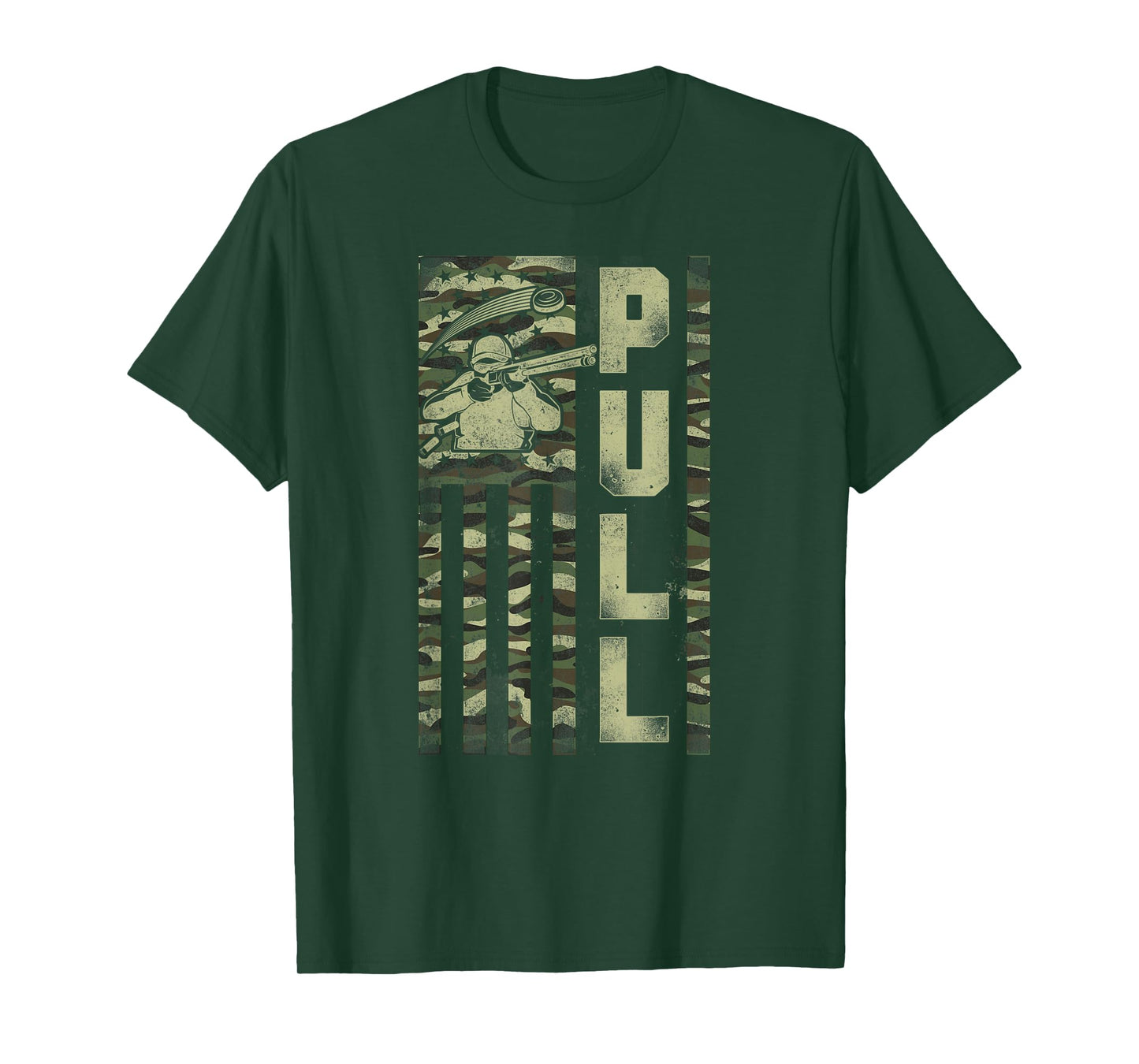 Shotgun Skeet Trap Clay Pigeon Shooting Camo USA Flag T-Shirt