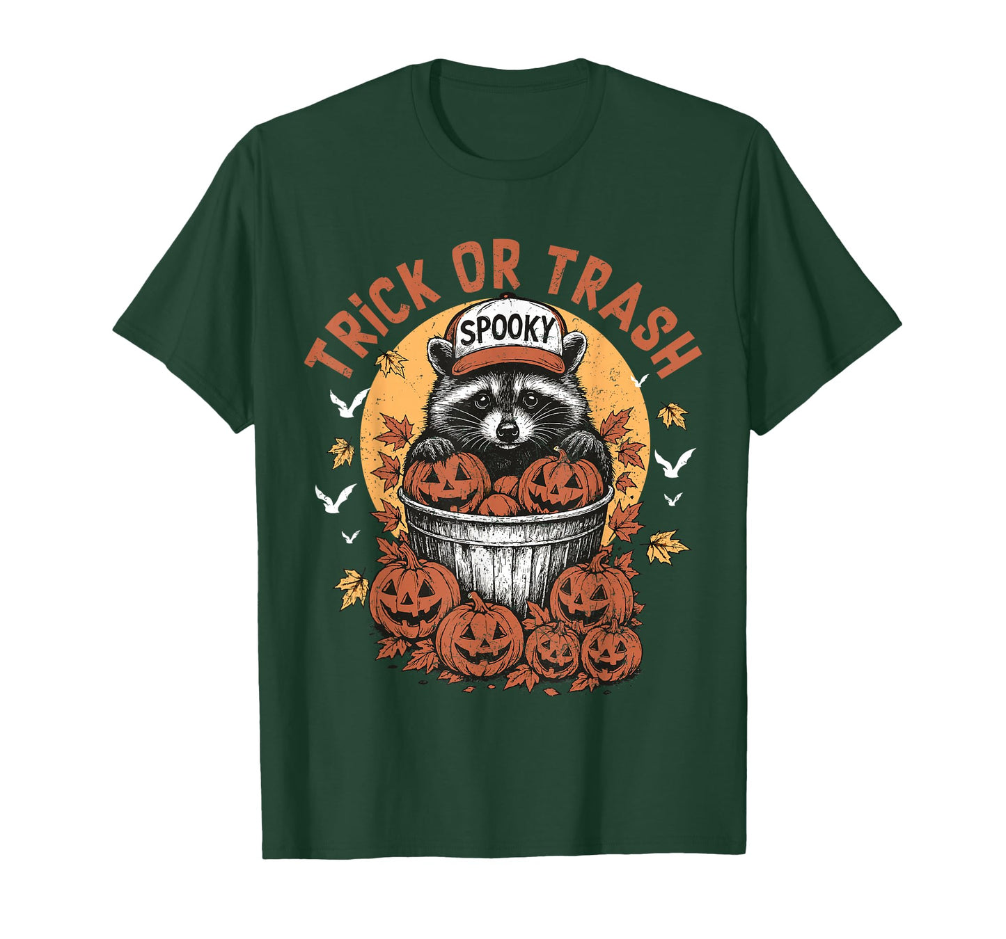 Trick or Trash Treat Funny Raccoon Halloween Ghost Costume T-Shirt