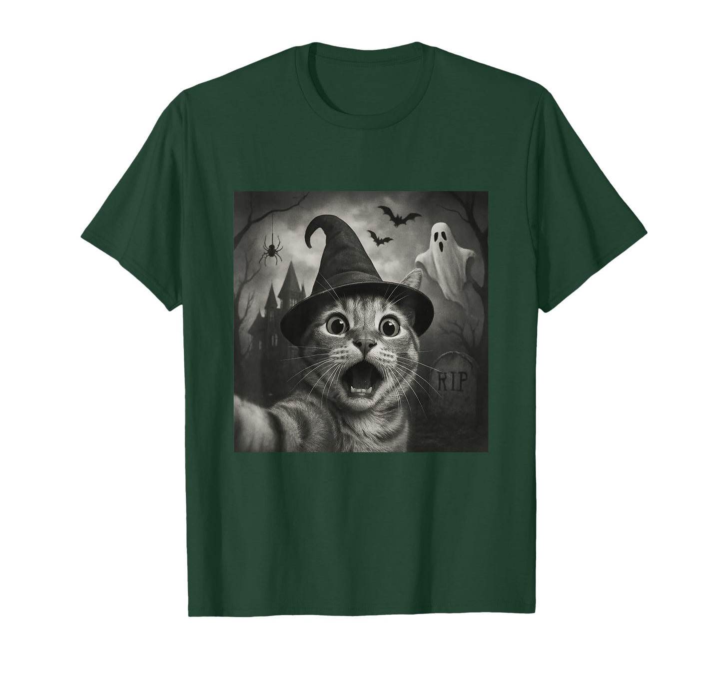 Halloween cat Taking Selfie Funny Spooky T-Shirt