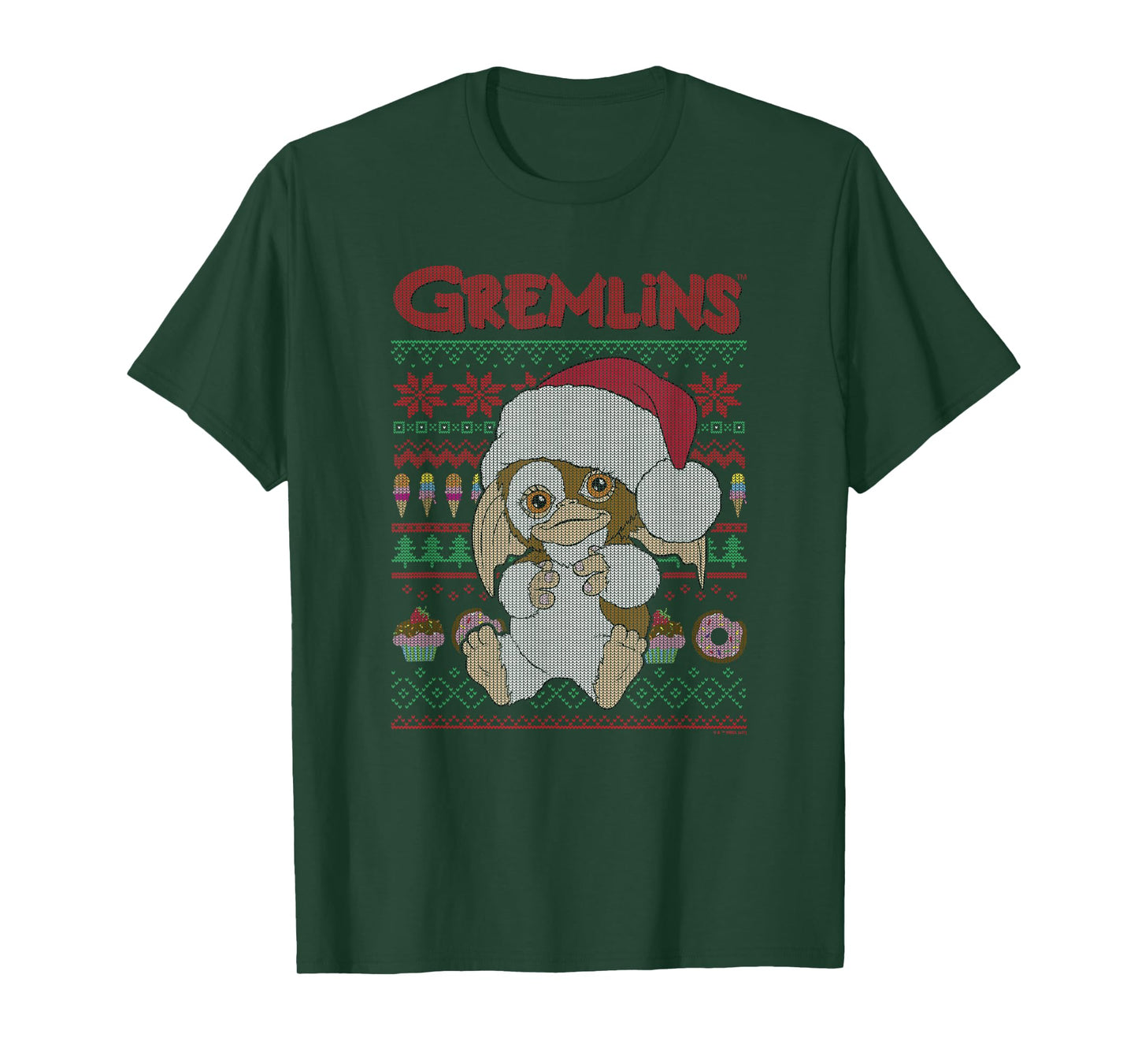 Gremlins Holiday Sweater Pattern Logo T-Shirt