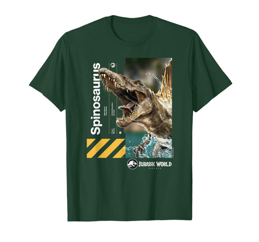 Jurassic World Spinosaurus T-Shirt, Unisex-Adults/Kids, Black, Small, Short Sleeve, Classic Fit, Cotton 80% Polyester 20%