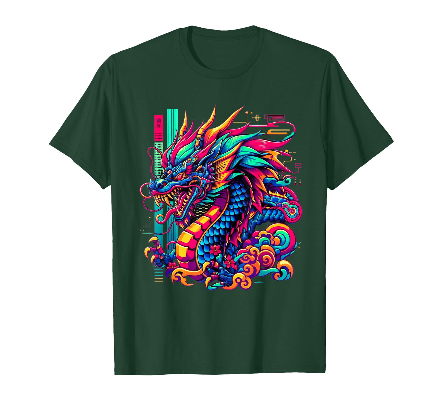 Dragon Cyborg Retro Vaporwave Futuristic Tokyo inspired Art T-Shirt