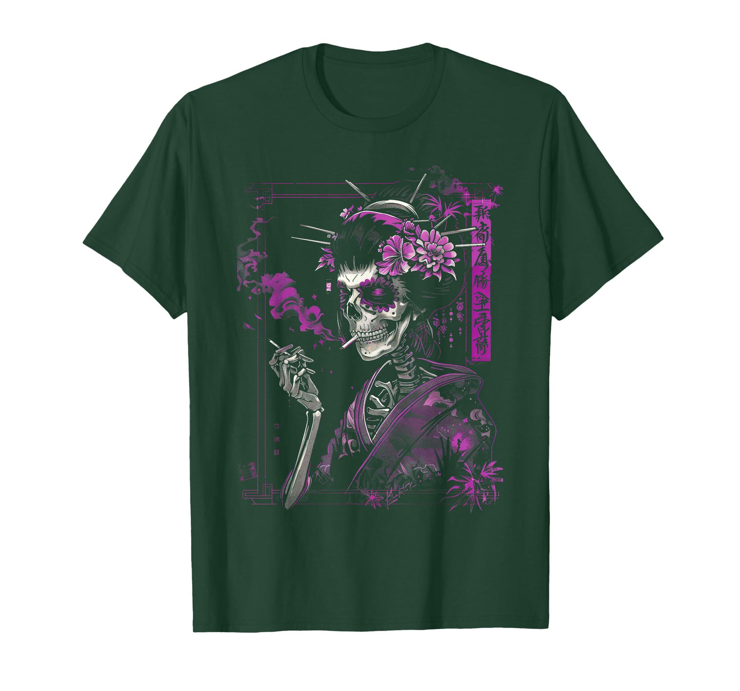 Anime Japanese Goth Cyberpunk City Skull Vintage Gothic T-Shirt