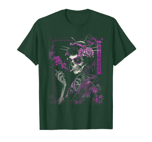 Anime Japanese Goth Cyberpunk City Skull Vintage Gothic T-Shirt