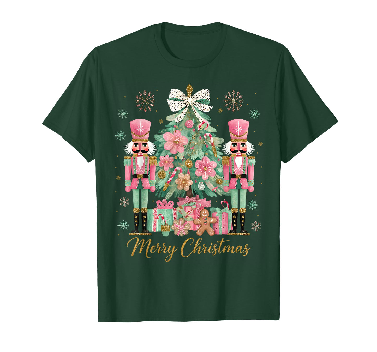 Nutcracker Merry Christmas Tree Ballet Dance Women Kids Girl T-Shirt