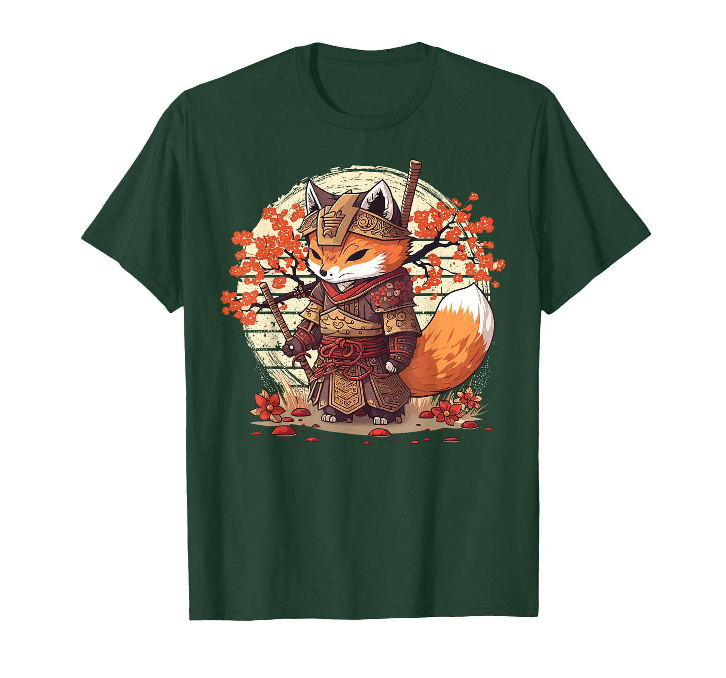 Samurai Fox Warrior Japanese Ninja Fox Kawaii T-Shirt