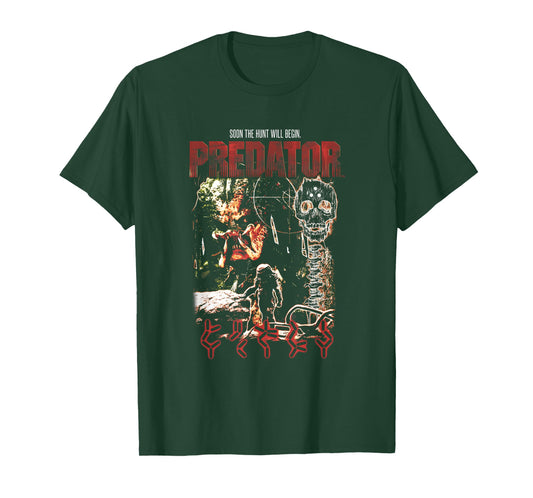 Predator Soon The Hunt Will Begin Distressed Vintage T-Shirt