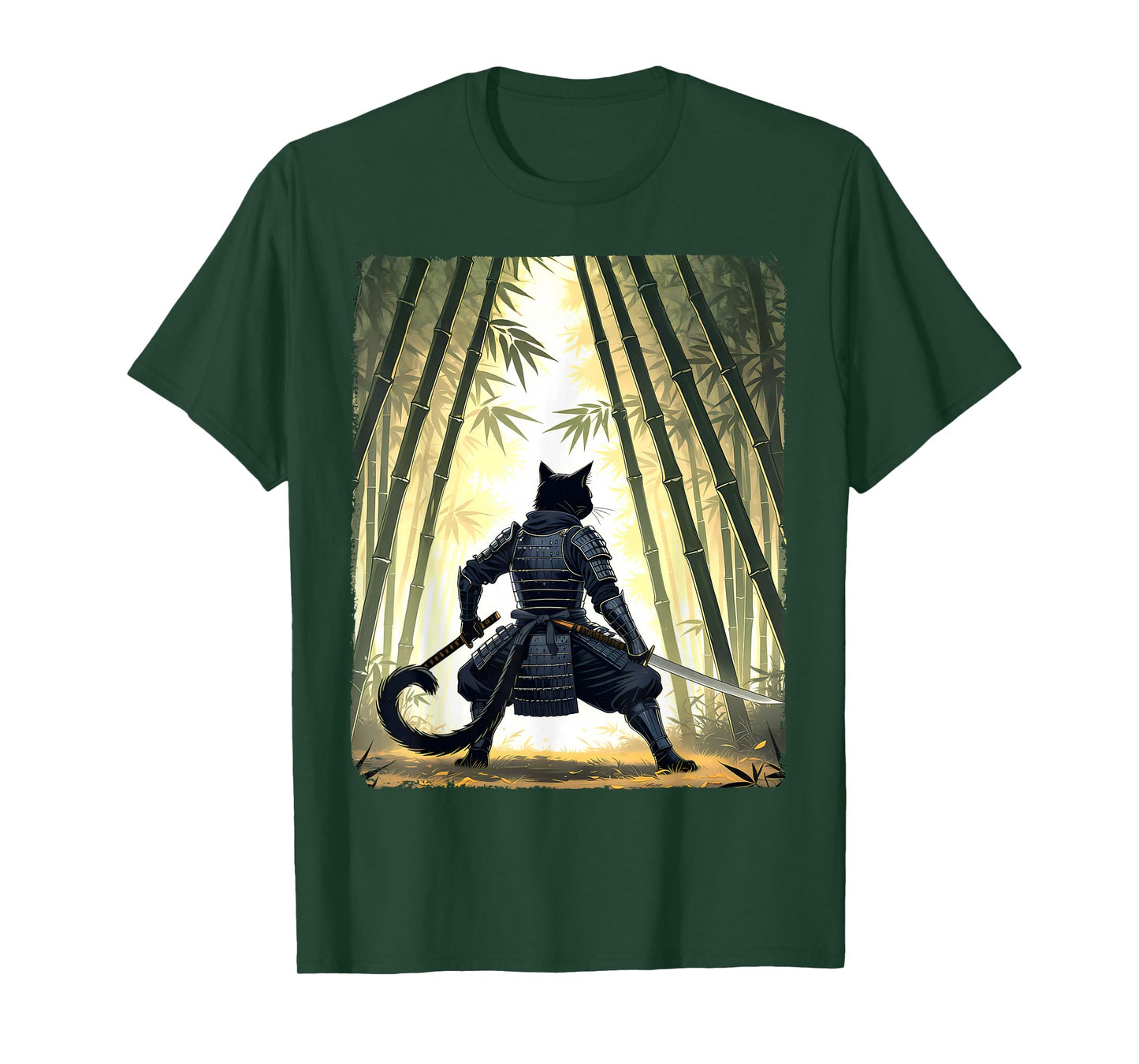 Samurai Cat Warrior Vintage Ukiyo-e Art Japanese Graphic T-Shirt