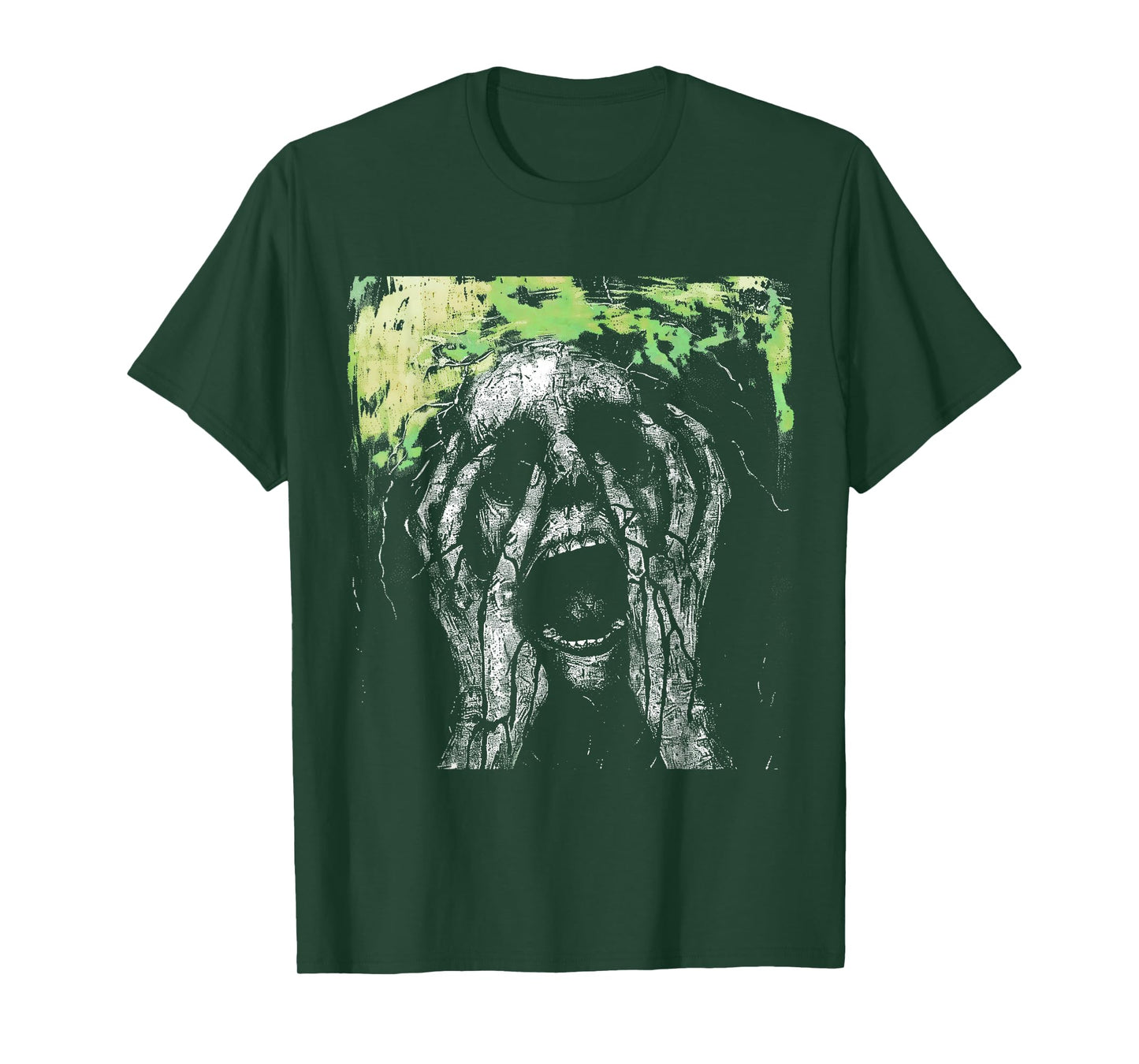 Skull Grunge Goth Alt Gothic Demonic Scary Screaming Face T-Shirt