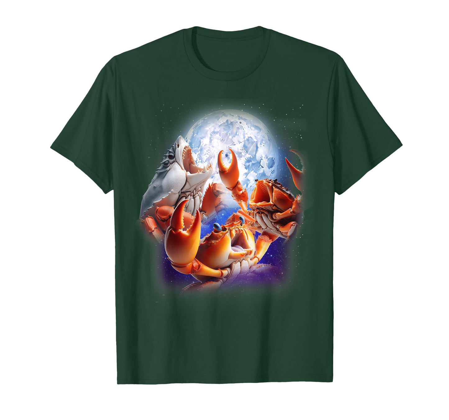3 Crabs Howling At The Moon Funny Crab Lover Seafood Boil T-Shirt